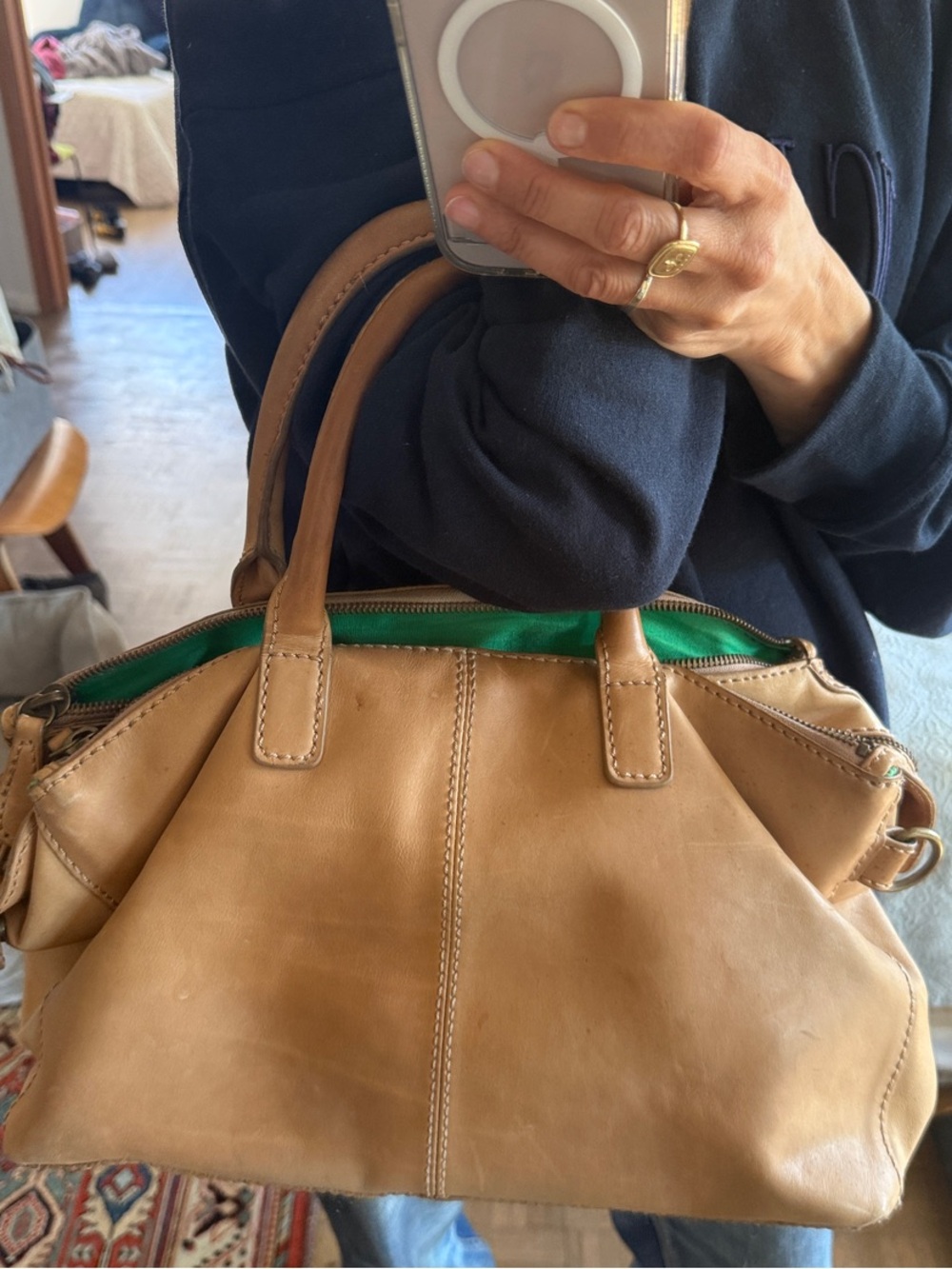 Liebeskind Caramel Brown Leather Handbag - Picture 9 of 9